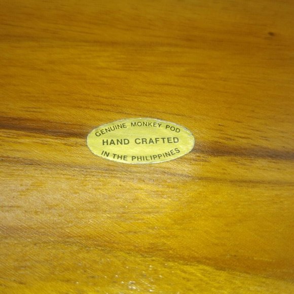 MCM Monkey Pod Rolling Natural Wood Tray 14"  Catch-all, Dresser, Foyer Décor - Picture 3 of 8